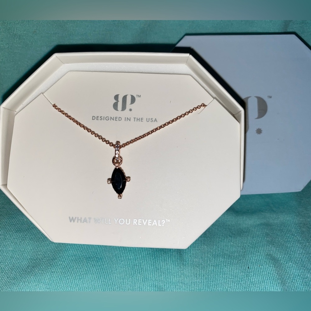Bomb Party OG necklace  NK48956 Shades Of You Brand New Black Onyx Rose Gold